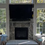 TV and Soundbar Over Fireplace